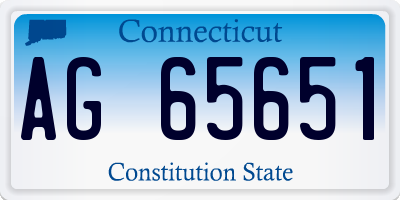 CT license plate AG65651