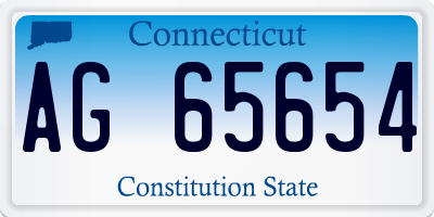 CT license plate AG65654