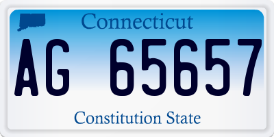 CT license plate AG65657