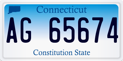 CT license plate AG65674