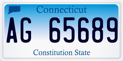 CT license plate AG65689