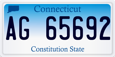 CT license plate AG65692