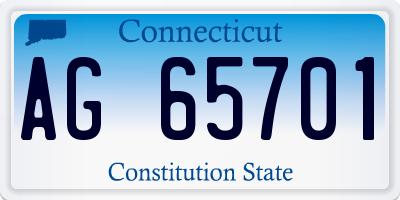 CT license plate AG65701