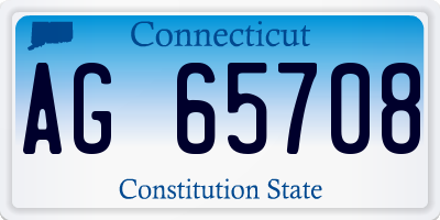 CT license plate AG65708