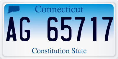 CT license plate AG65717