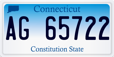 CT license plate AG65722