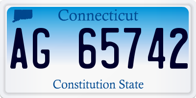 CT license plate AG65742