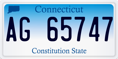 CT license plate AG65747