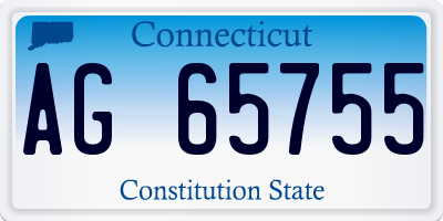 CT license plate AG65755