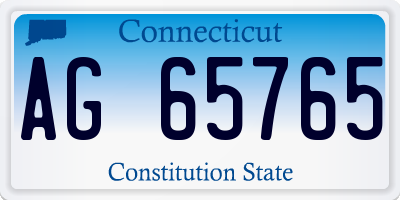 CT license plate AG65765