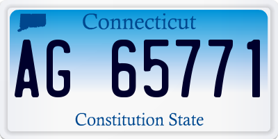CT license plate AG65771