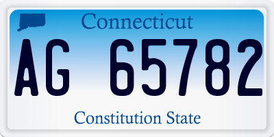 CT license plate AG65782