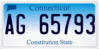 CT license plate AG65793