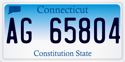 CT license plate AG65804