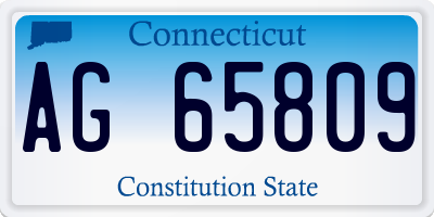 CT license plate AG65809