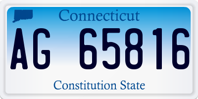 CT license plate AG65816