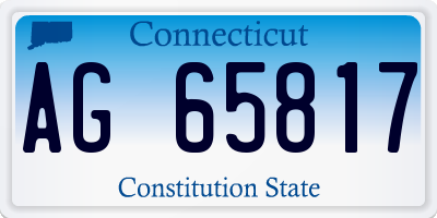 CT license plate AG65817