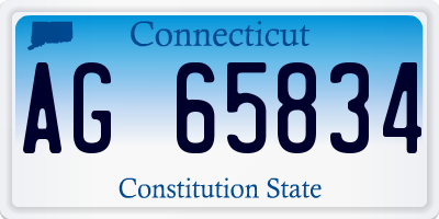 CT license plate AG65834