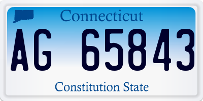 CT license plate AG65843