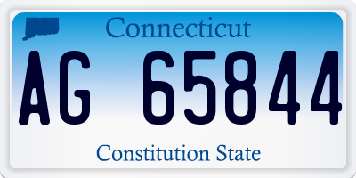 CT license plate AG65844