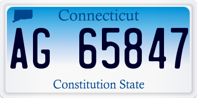 CT license plate AG65847
