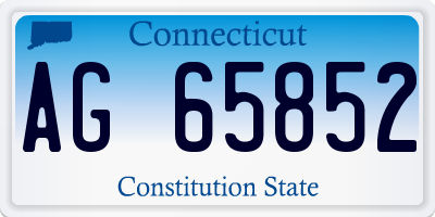 CT license plate AG65852