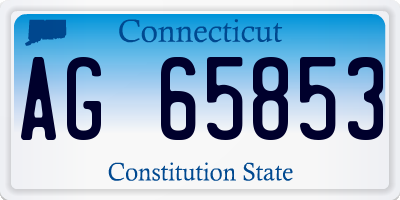 CT license plate AG65853