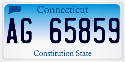 CT license plate AG65859