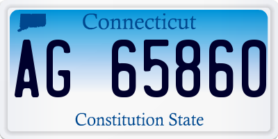 CT license plate AG65860