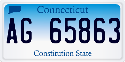CT license plate AG65863