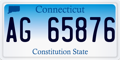 CT license plate AG65876