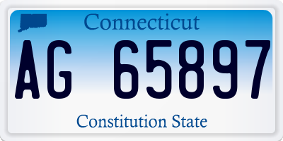 CT license plate AG65897