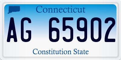 CT license plate AG65902