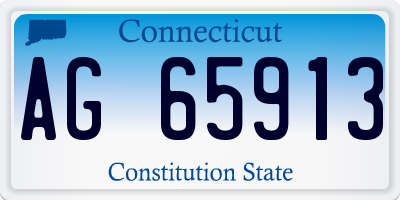 CT license plate AG65913