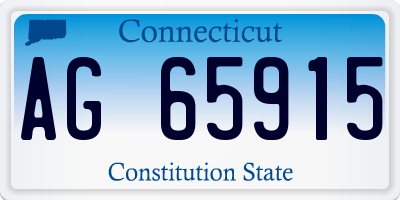 CT license plate AG65915