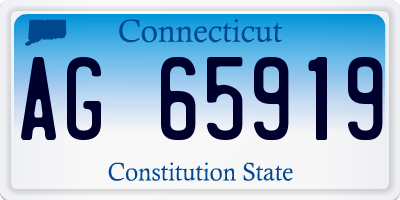 CT license plate AG65919