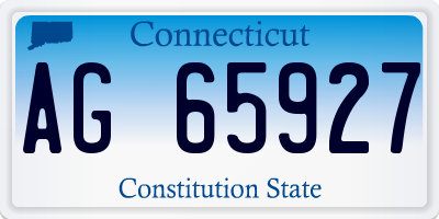 CT license plate AG65927
