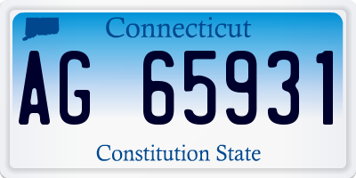 CT license plate AG65931