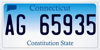 CT license plate AG65935