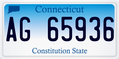 CT license plate AG65936
