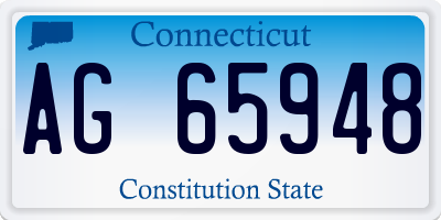 CT license plate AG65948