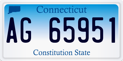 CT license plate AG65951