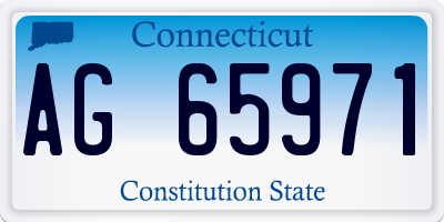 CT license plate AG65971