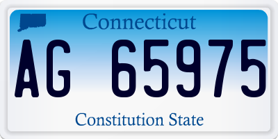 CT license plate AG65975