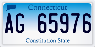 CT license plate AG65976