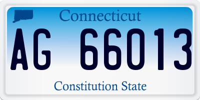 CT license plate AG66013