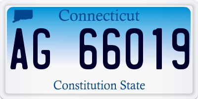 CT license plate AG66019