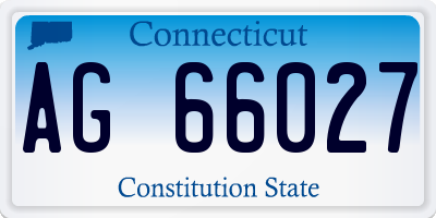 CT license plate AG66027