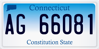 CT license plate AG66081