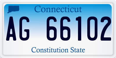CT license plate AG66102